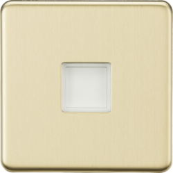 Knightsbridge Screwless 230V LED Plinth Light - Brushed Brass
