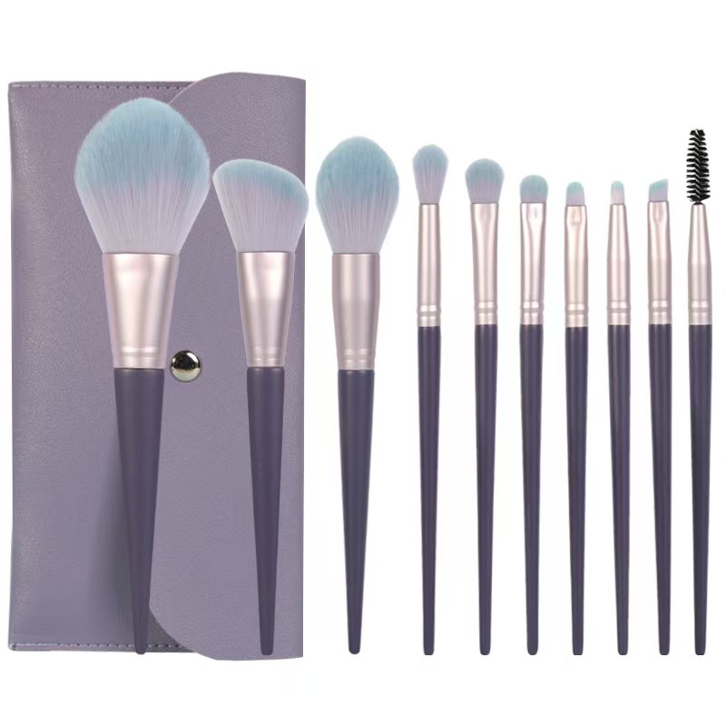 Meco Brush 10-Piece Purple Nano Soft Makeup Brush Set