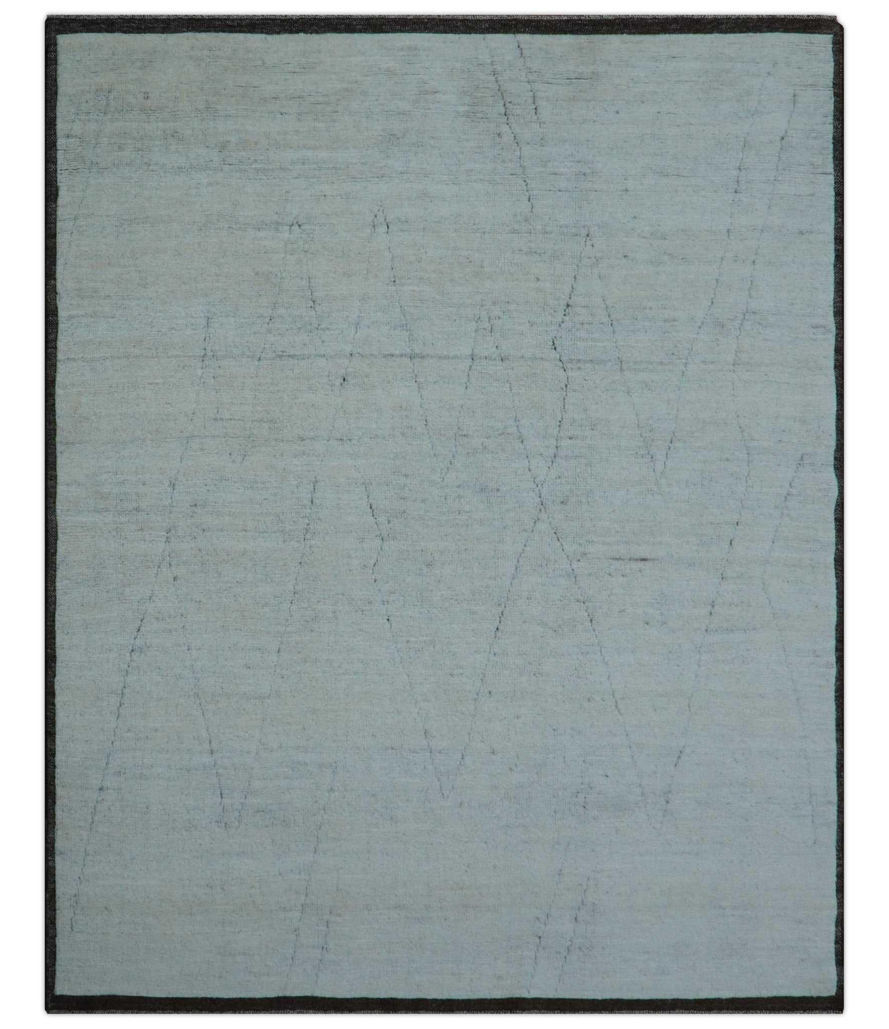 The Rug Decor Custom Made Modern Contemporary White and Brown Hand Knotted Wool Rug