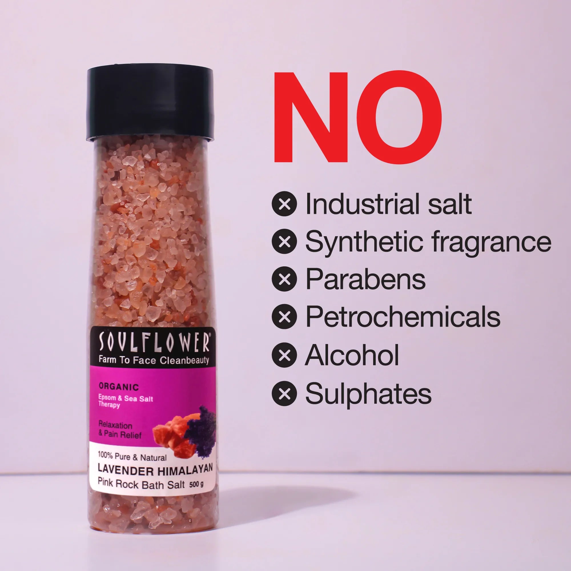 Soulflower Lavender Himalayan Pink Rock Bath Salt