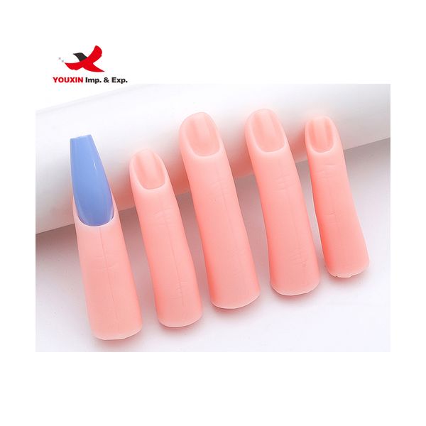 Factory Price Training Nail Supplies Single False Practice Finger Movable Flexible Silicone Magnetic Fake Fingers