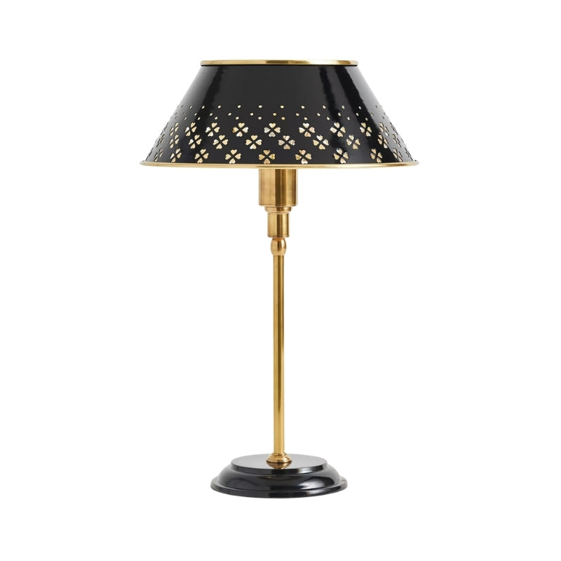 Oodioo Auriglow Brass Floral Design Perforated Table Lamp – Space Age Inspired