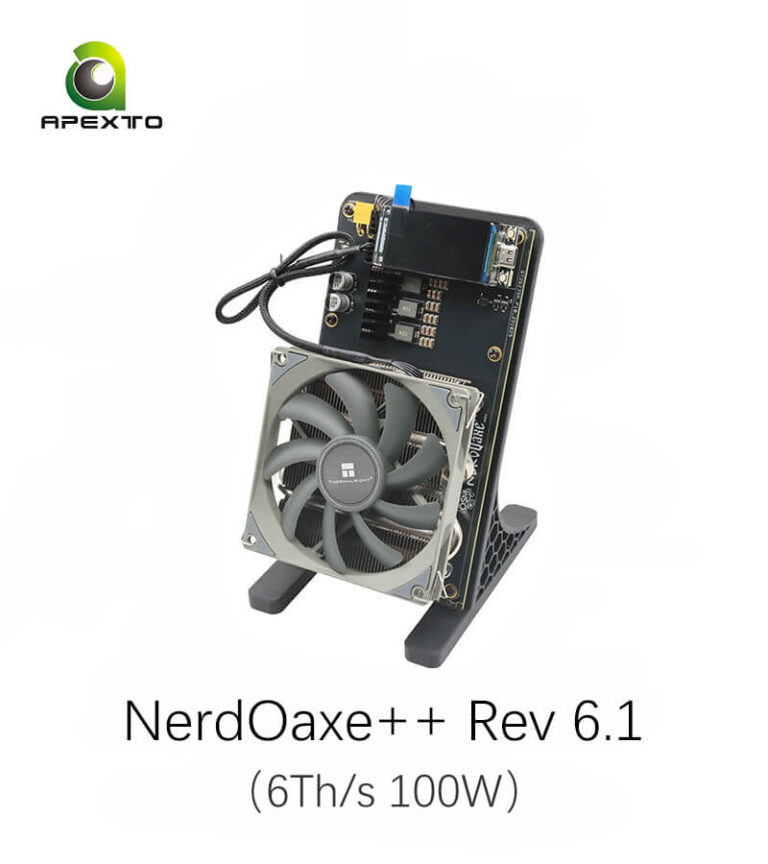 Apexto Mining NerdQaxe++ Rev 6.1 6Th/s 100W Bitcoin Solo Miner
