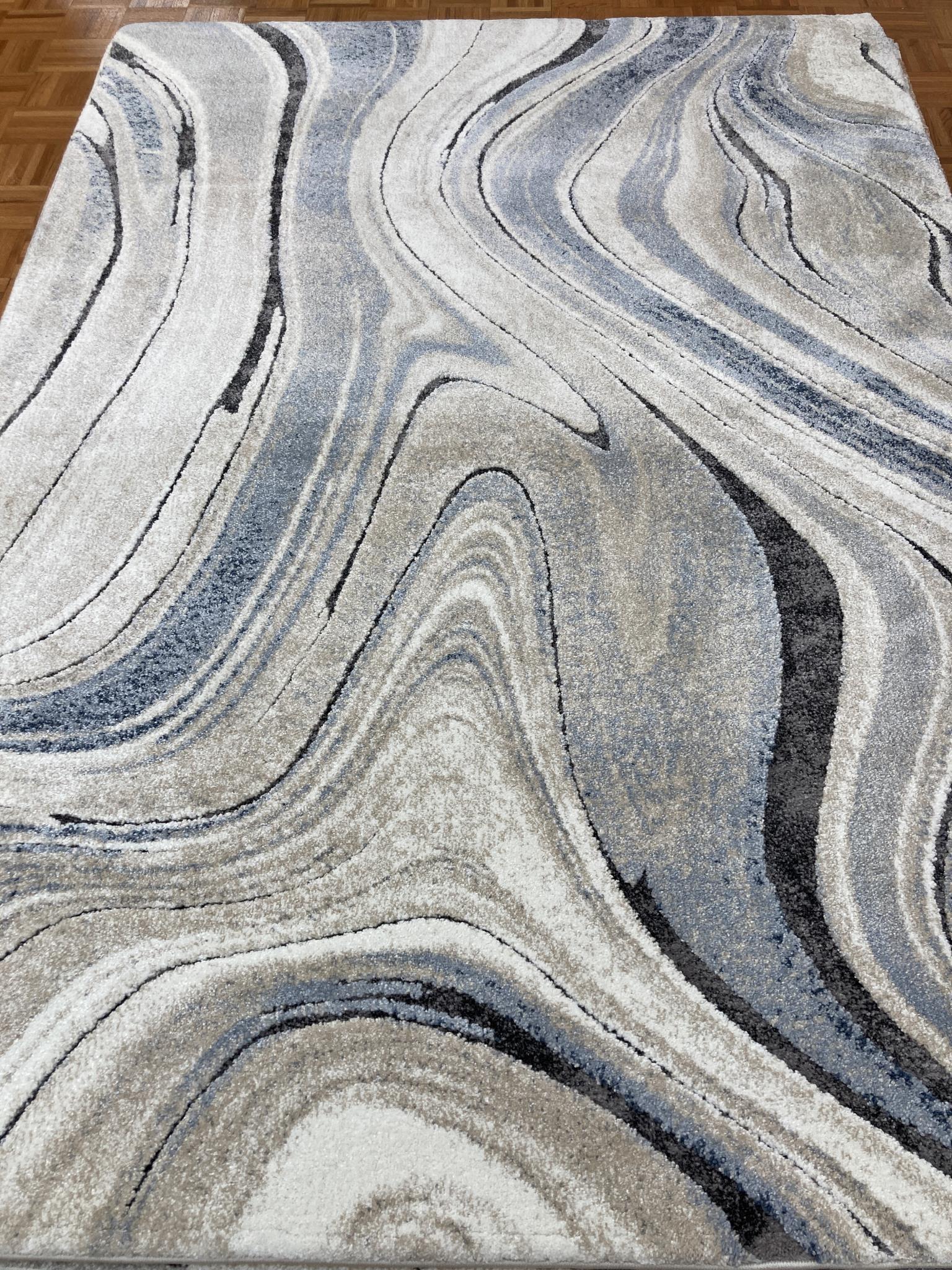 KAS Rugs Alden 302 Ivory/Blue Seascape