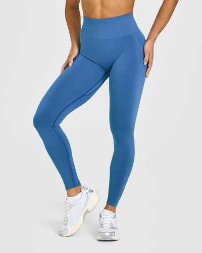 Oner Active US EffortlessLift™ Seamless Leggings with White Logo | Ocean Blue