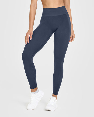 Oner Active US EffortlessLift™ Seamless Leggings with White Logo | True Blue