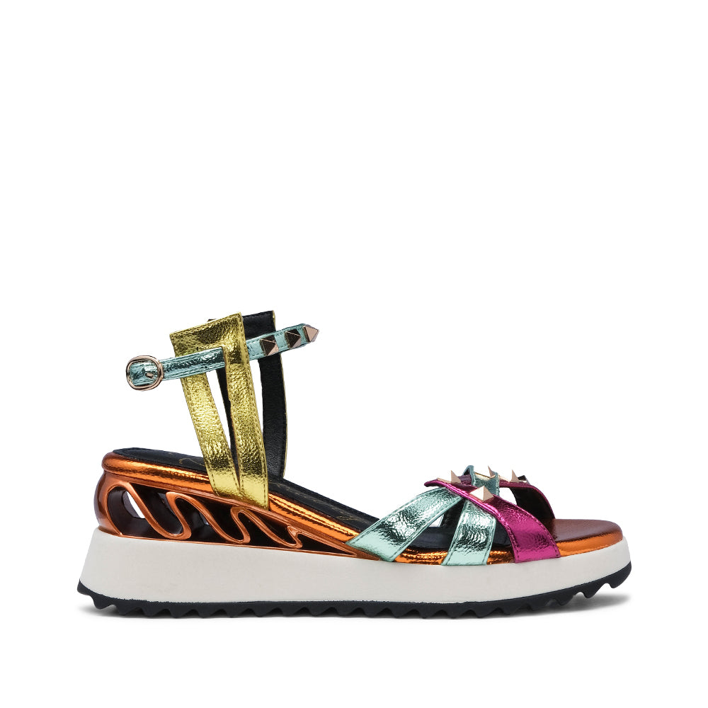 Women's Wedge Heel Sandal Metallic Multicolor
