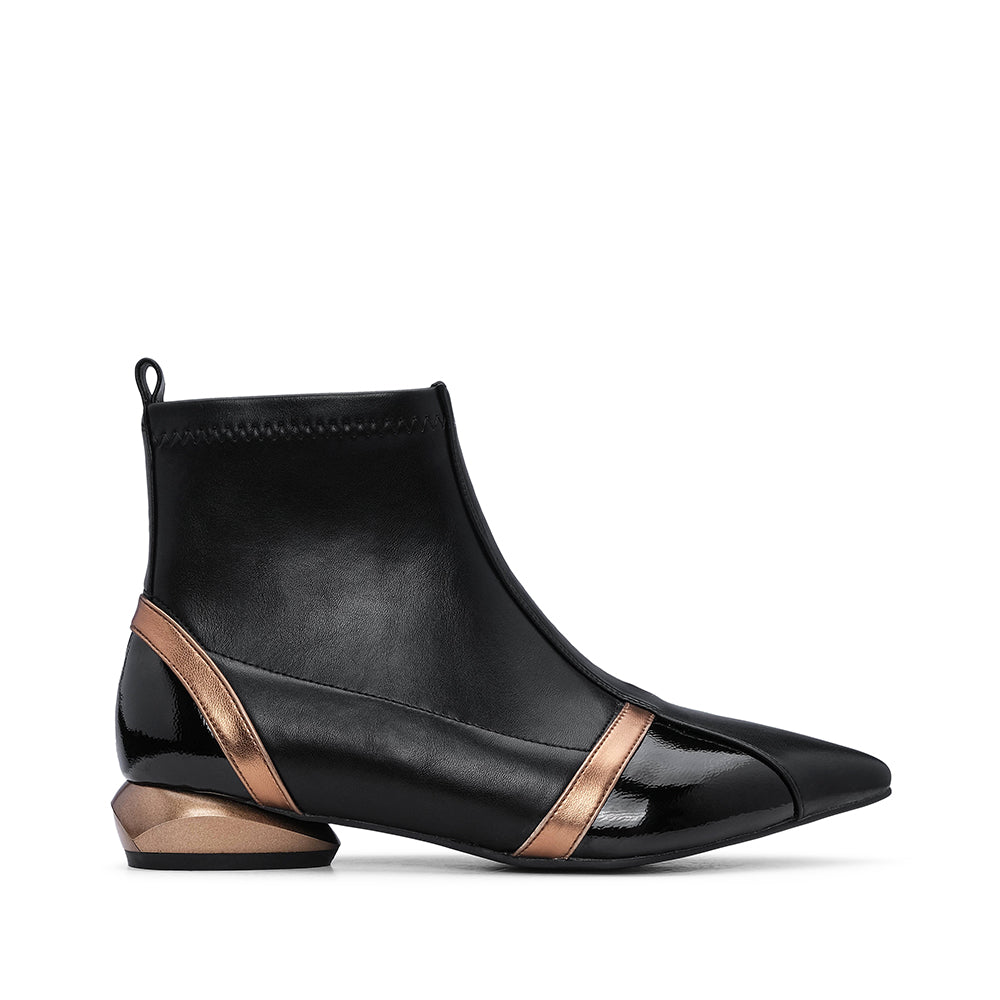 Women's Casual Ankle Boots Black Leather