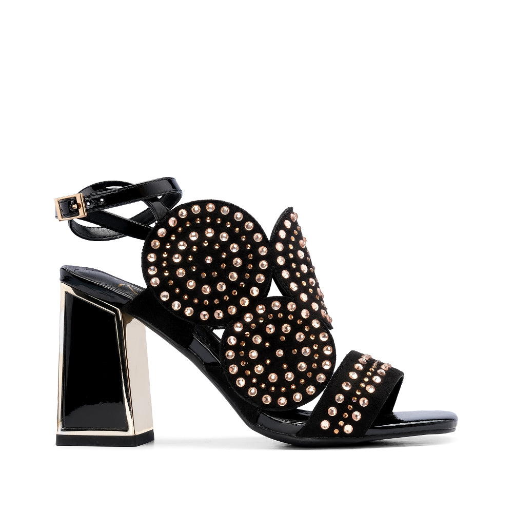 Women's High Heel Sandals in Synthetic Leather, Brown