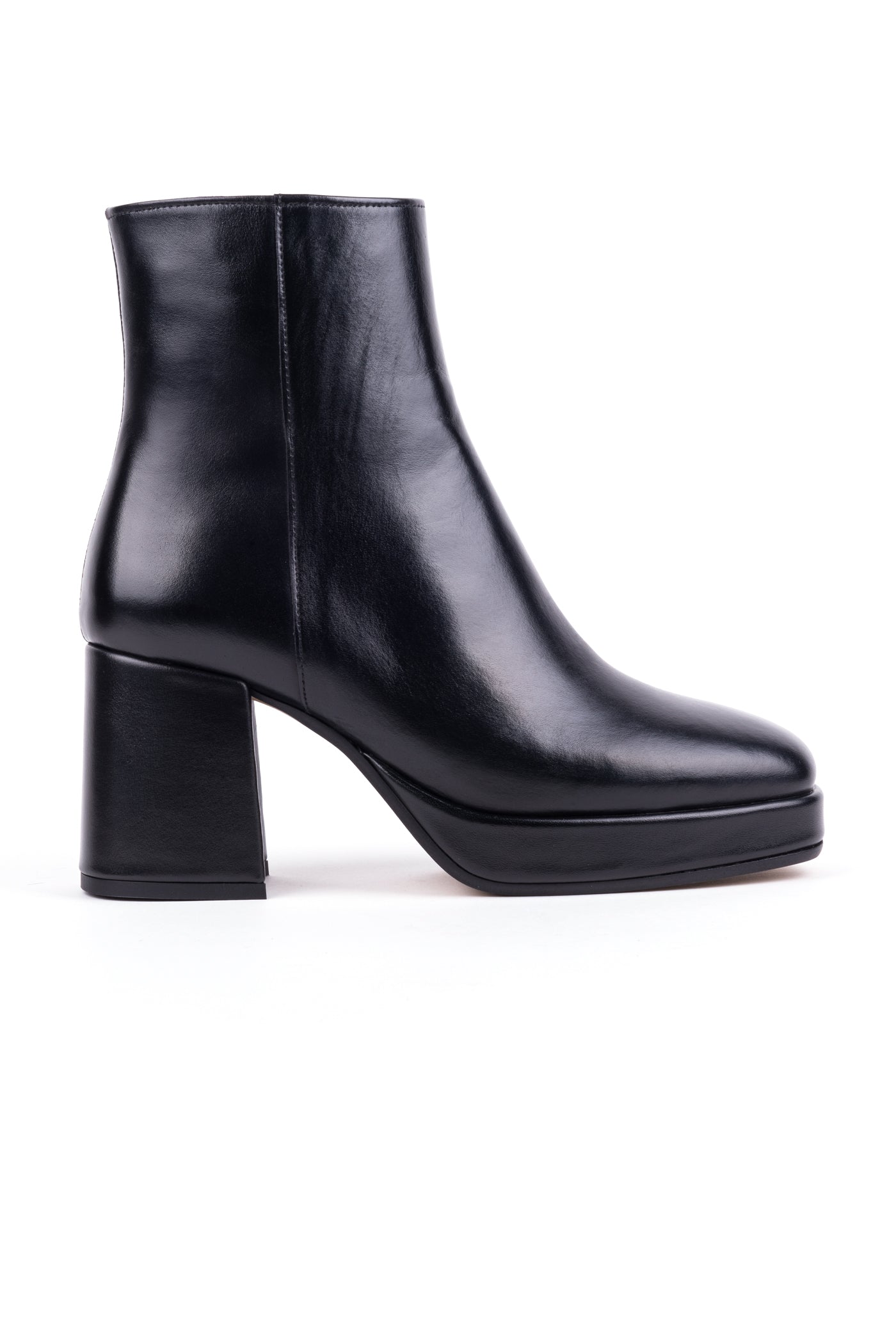 Zilian Botas em pele de salto alto Preto