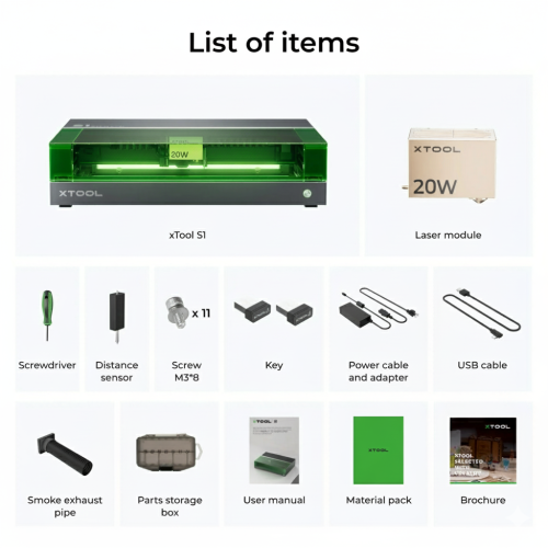The Maker Stop xTool S1 20W Enclosed Diode Laser Cutter