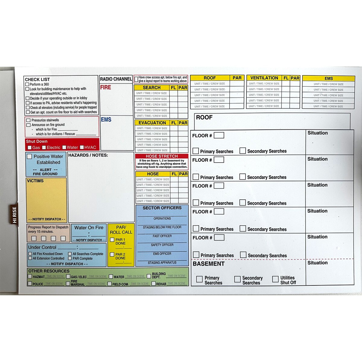 All Hands Fire Equipment SCA iCommandBoard Hi-Rise Incident Command Overlay