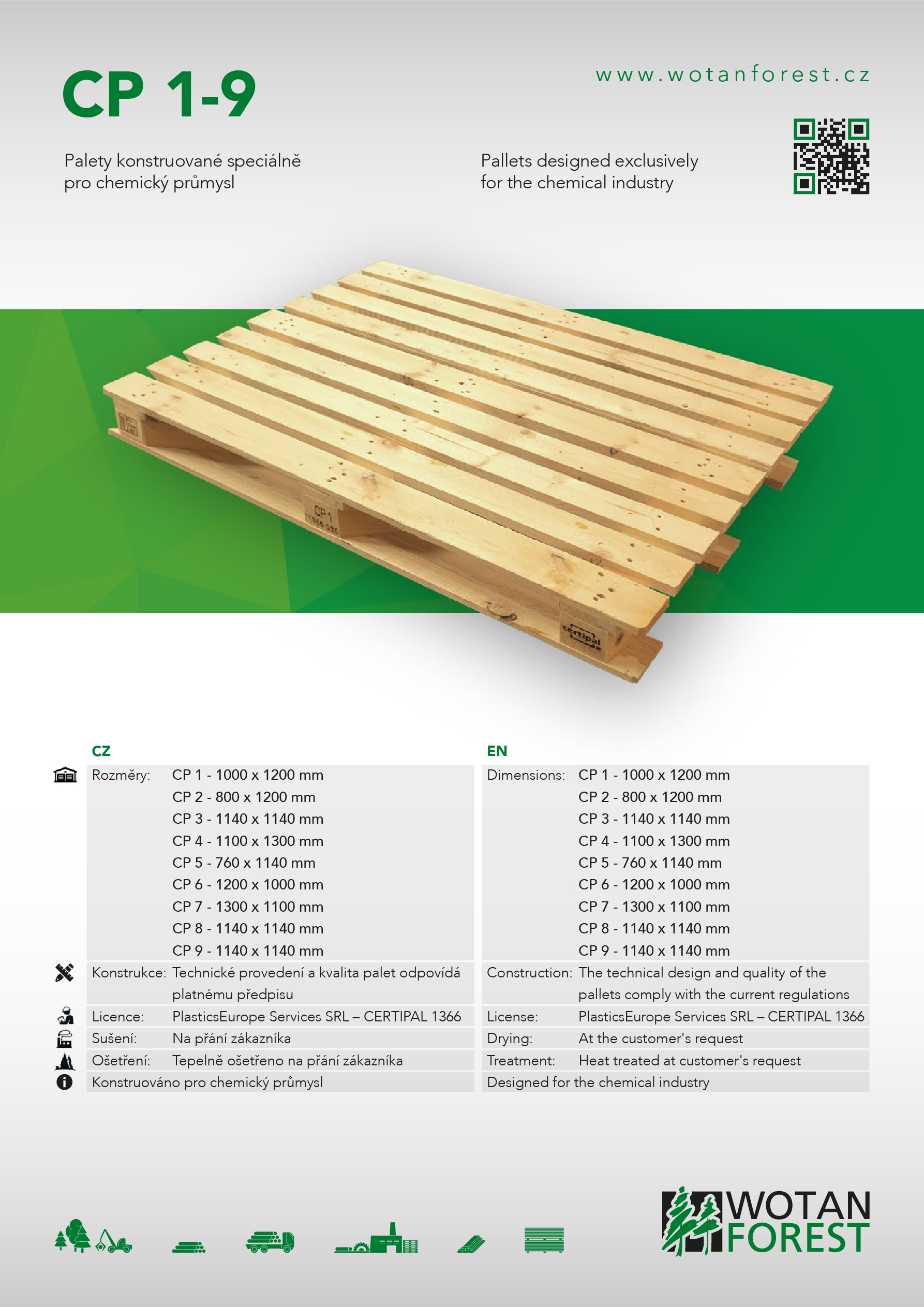 Wotan Forest, a.s. CP pallets (CP1 - CP9)