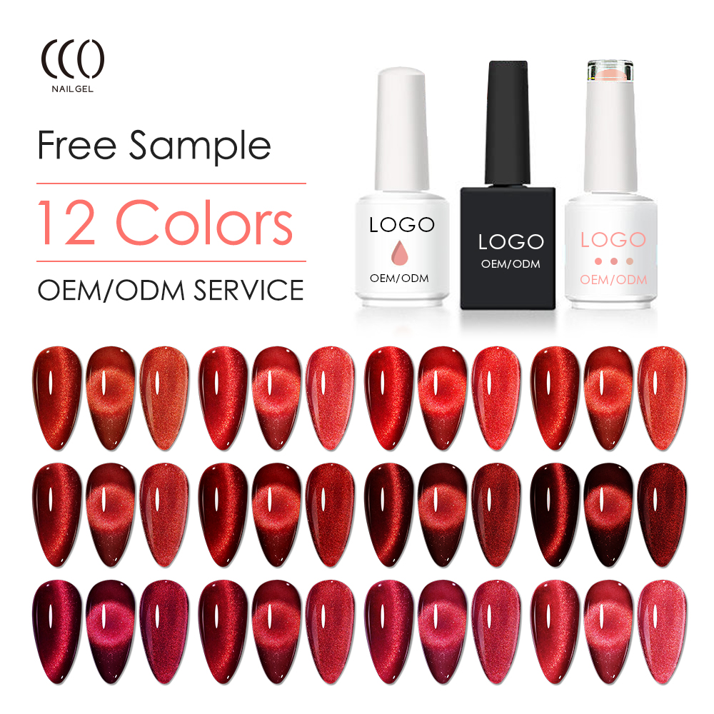 CCO OEM ODMRed Cat Eye Gel Nail Polish Private Label Your logo 12 Colors Cat Eyes Gel