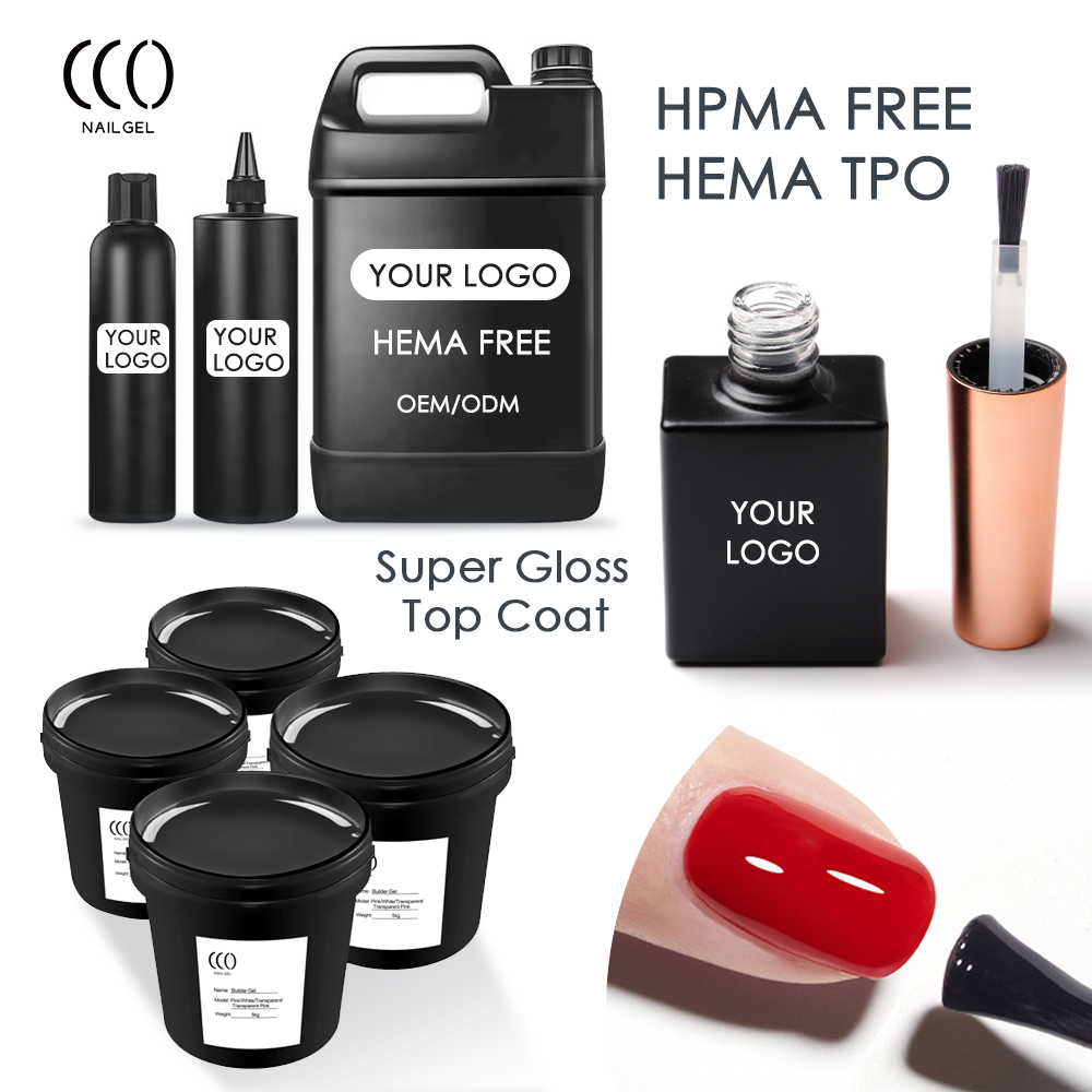 CCO OEM ODM 1kg Bulk UV HEMA TPO HPMA FreeTop Coat Customizable Private Label Top & Base Gel