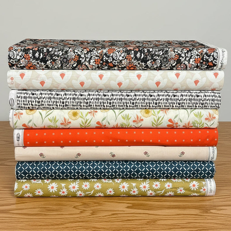 Organic Fabric Company Wildflowers Curated Art Gallery Fabrics Bundle Poplin 8pc Bundle