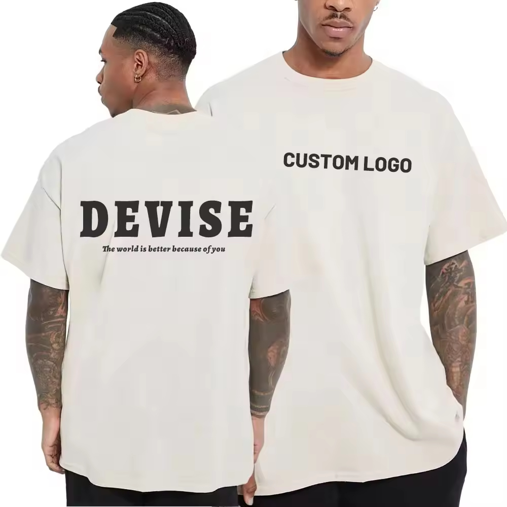 Custom Design 100% Cotton T-shirt 230g Heavyweight Distressed Batik Washed Dropped Shoulder Cotton Vintage T Shirt for Men