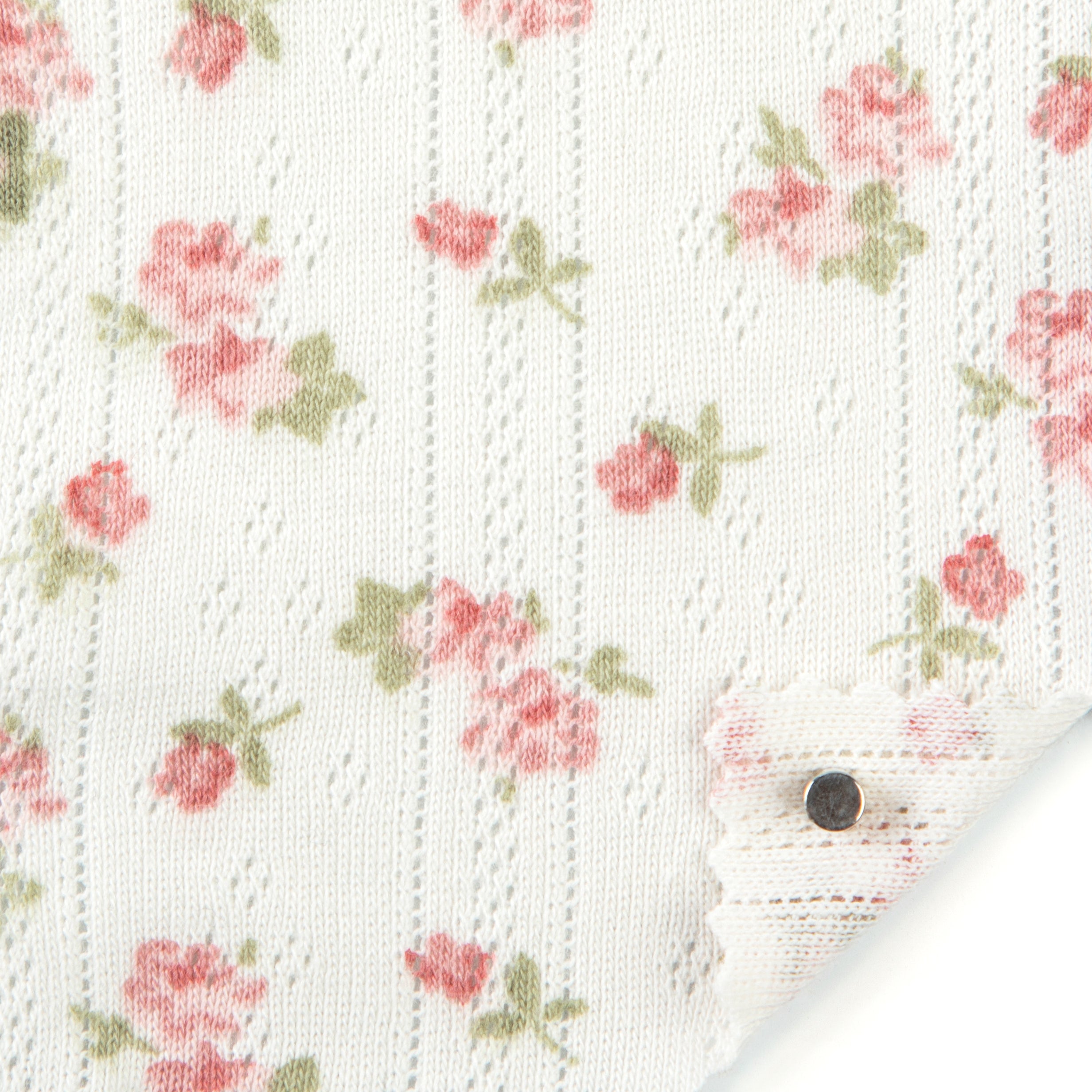 Floral Stretch Combed Cotton Pointelle A127419