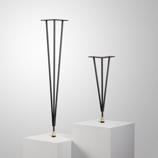 Hairpinlegs.com Black and Brass Original Table Leg with Leveler