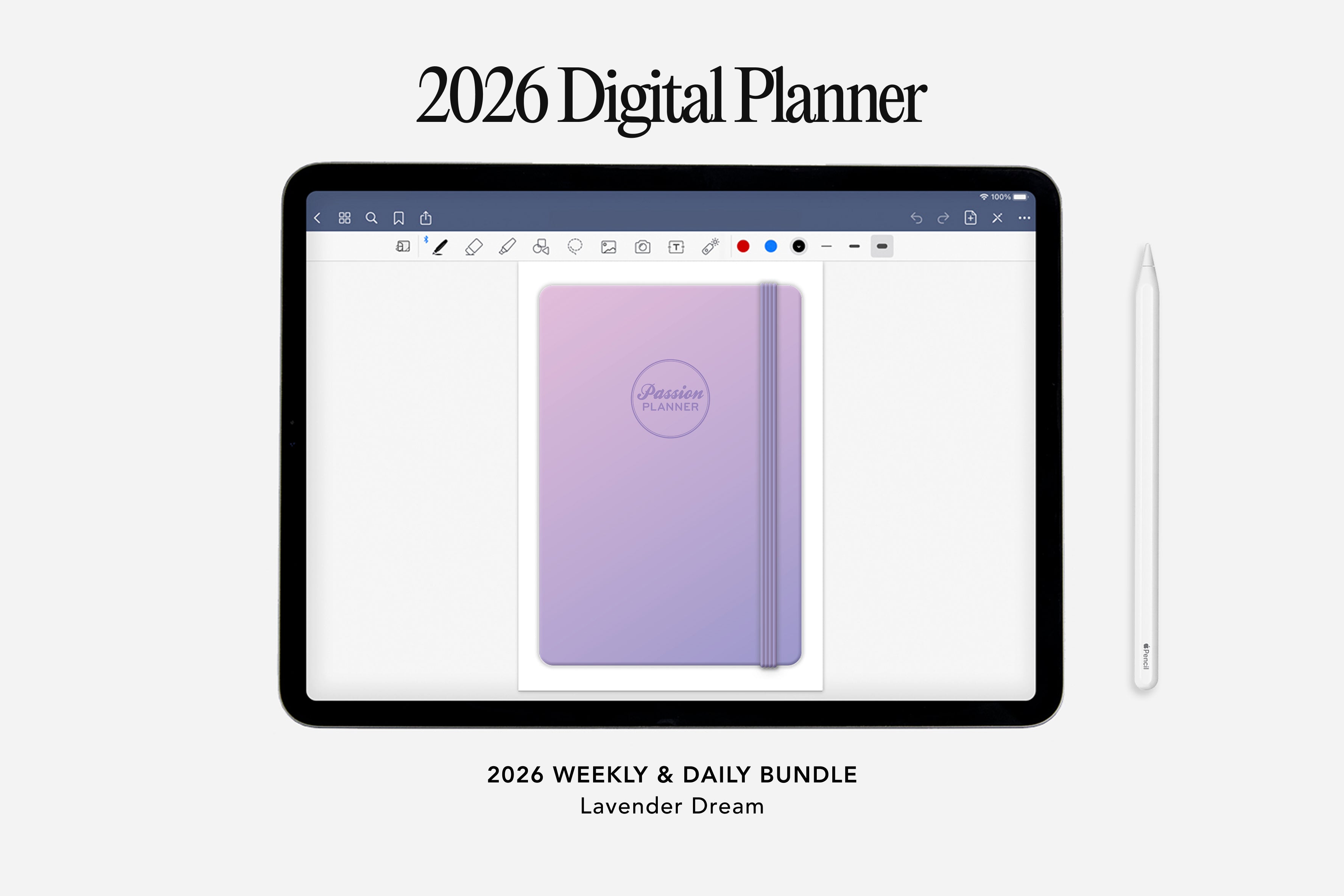 Passion Planner Digital Planner - 2026 Weekly & Daily - Lavender Dream Bundle