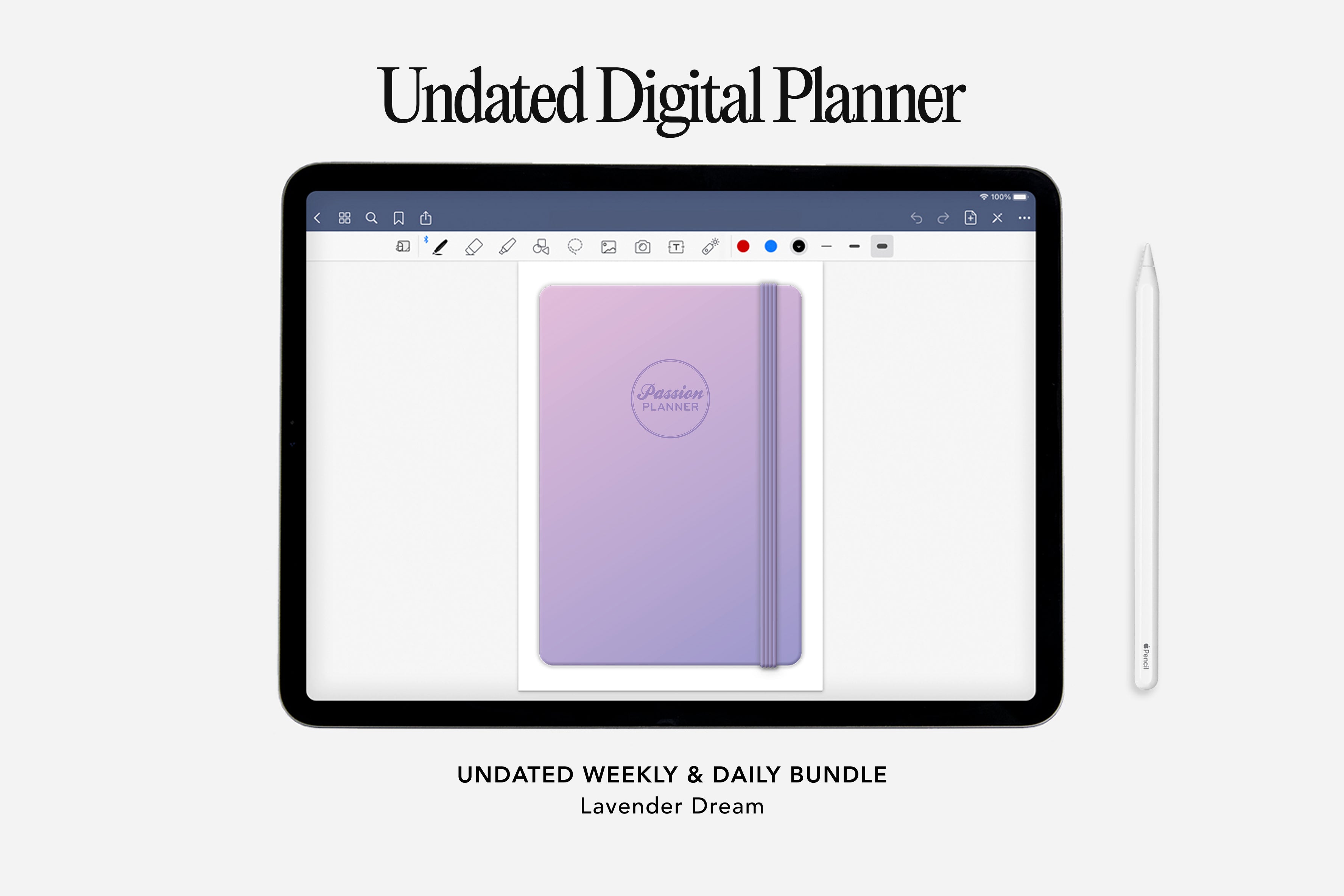 Passion Planner Digital Planner - Undated Weekly & Daily - Lavender Dream Bundle