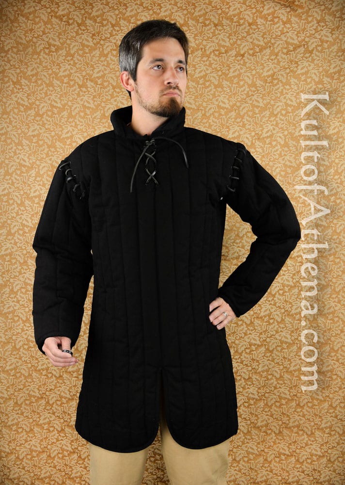 Light Gambeson with Removable Laced Arms - Black - Deepeeka