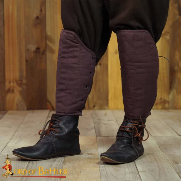 Medieval Padded Cotton Greaves – Three Layers with Multi Fiber Wadding