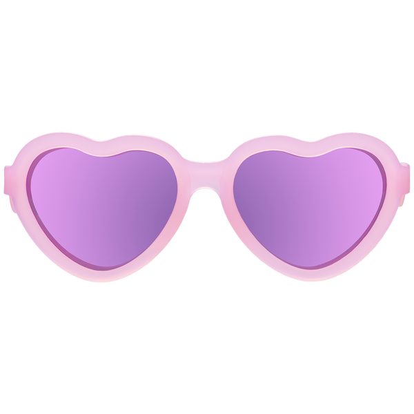 Babiators Frosted Pink Heart | Polarized Purple Mirrored Lenses