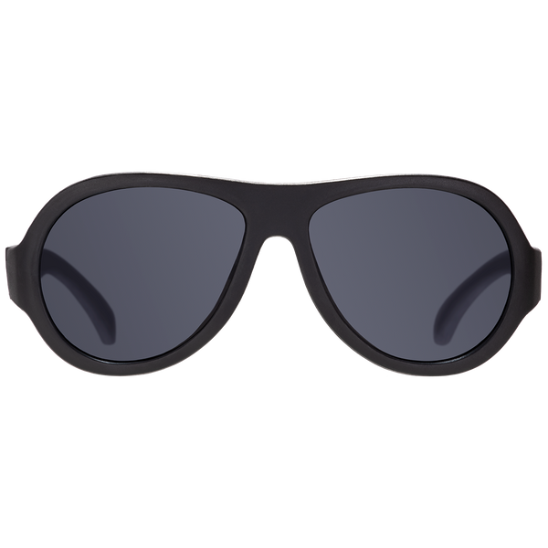 Jet Black Aviator I Smoke Lenses
