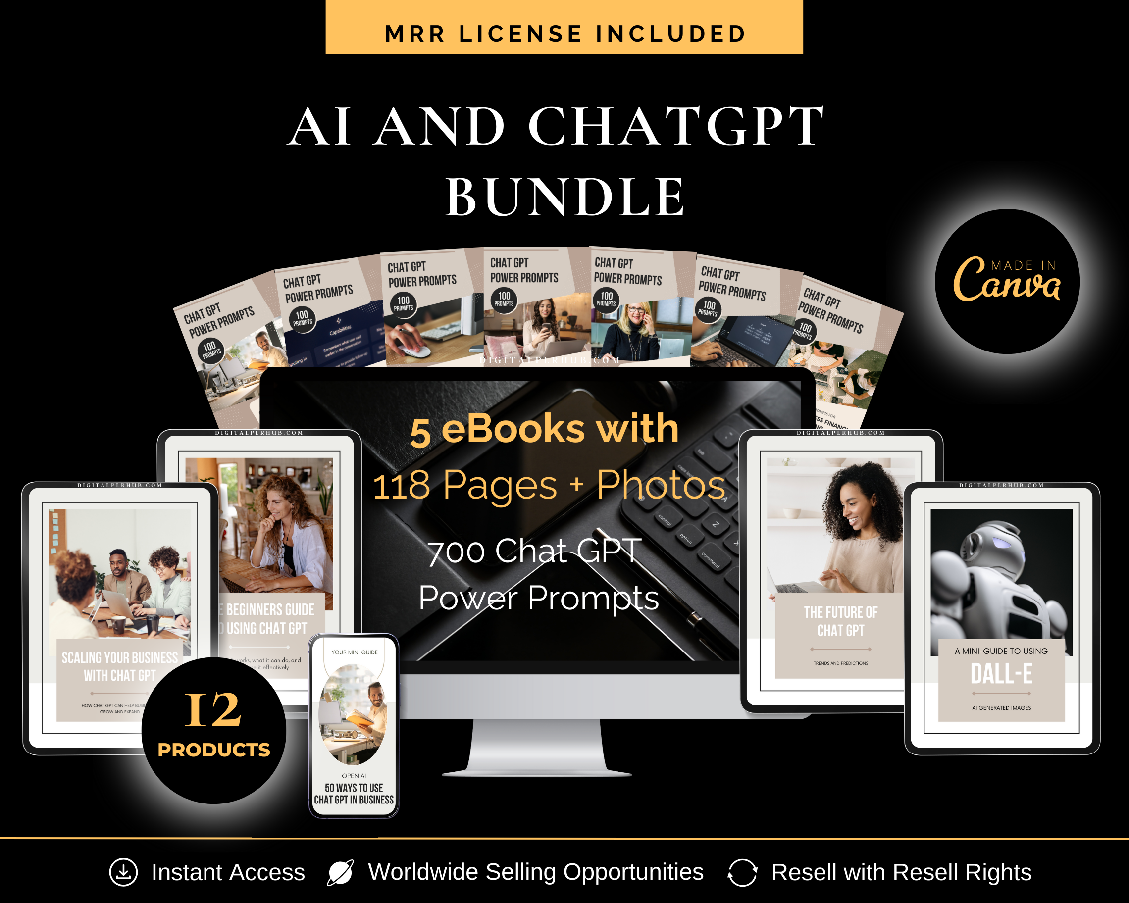 Digital PLR Hub AI and CHATGPT MRR Bundle