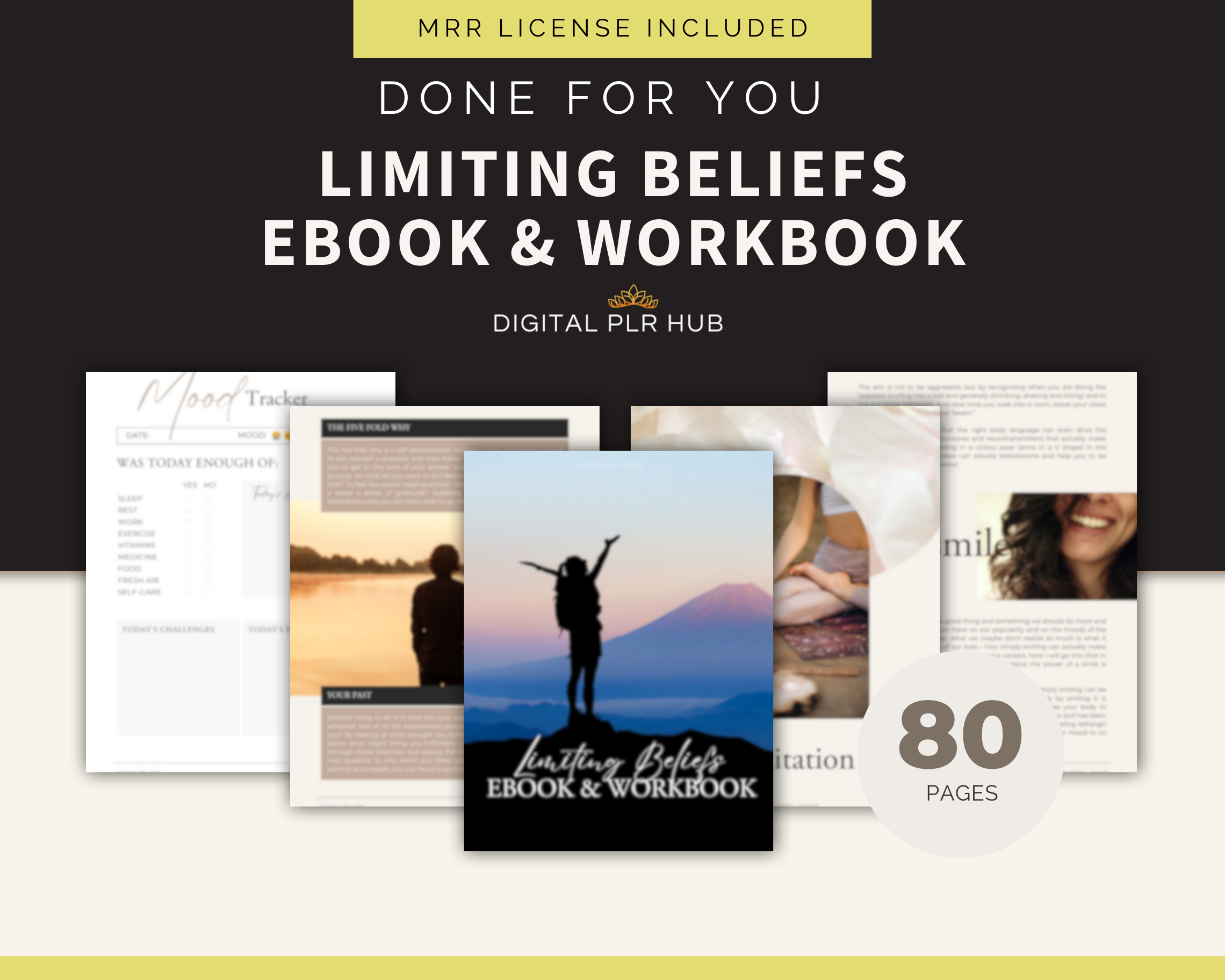 Digital PLR Hub Limiting Beliefs eBook & Workbook MRR