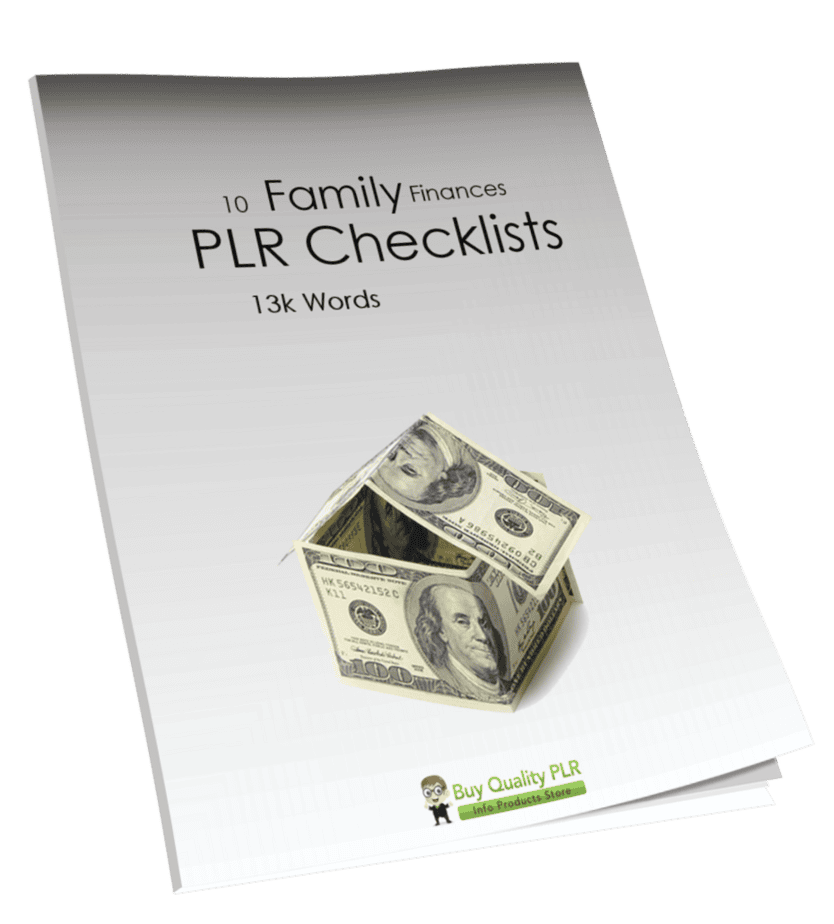 Buy Quality PLR 10 Family Finances PLR Checklists 13k Words