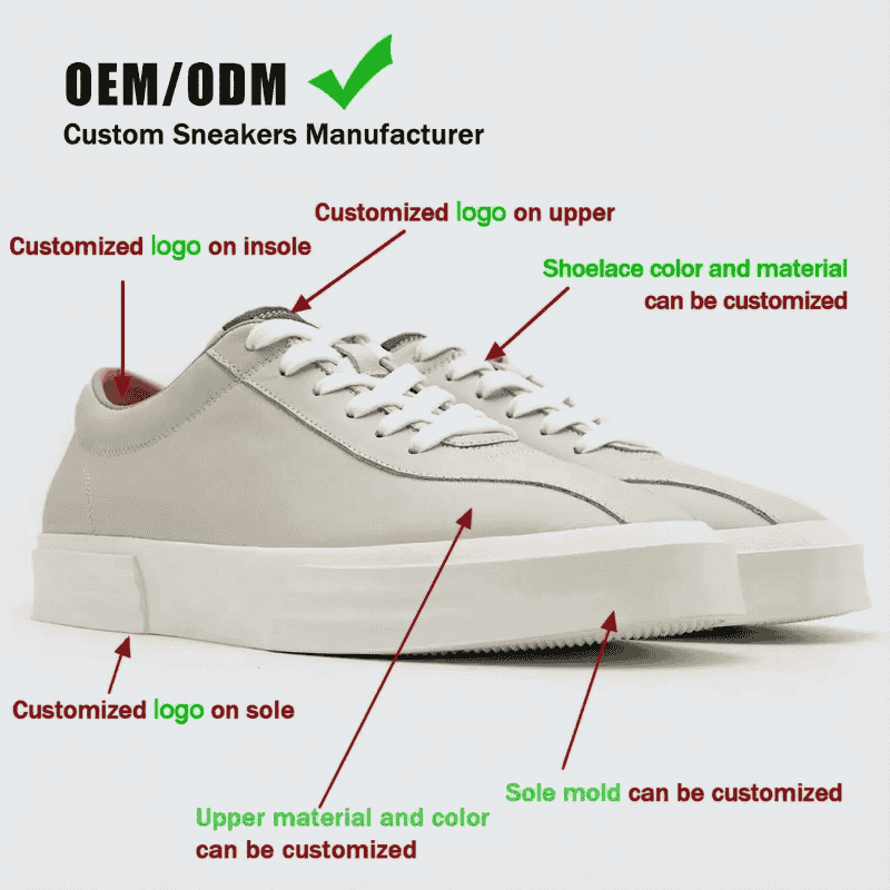 Lishangzi (XINZIRAIN Technology) OEM Custom Cow Leather Sneakers with Logo – Premium Leather Manufacturer