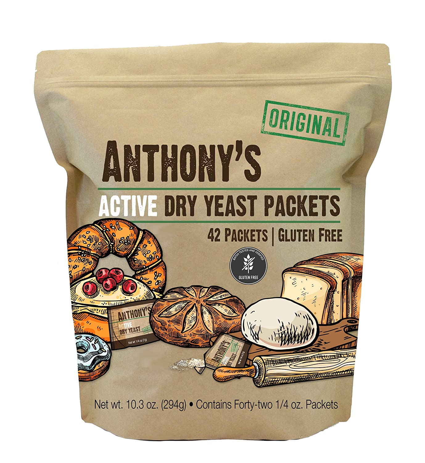 Anthony's Goods Active Dry Yeast Packets