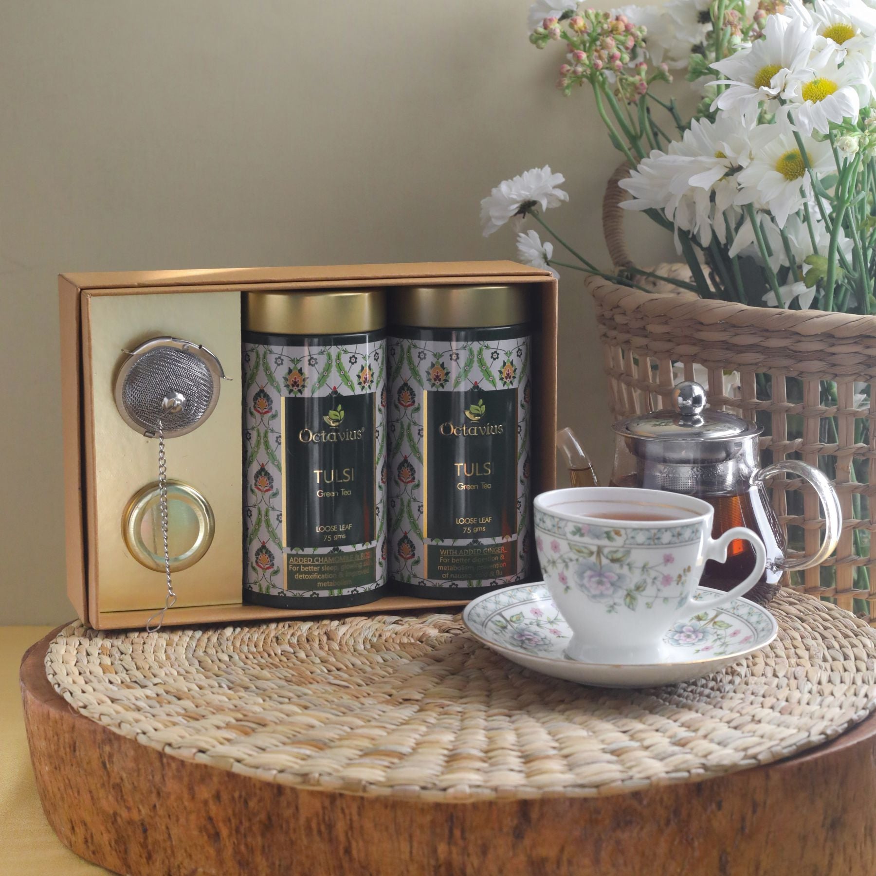 Octavius Tea Essentials- Truly Tulsi (2 Tulsi Green Tea Blends)