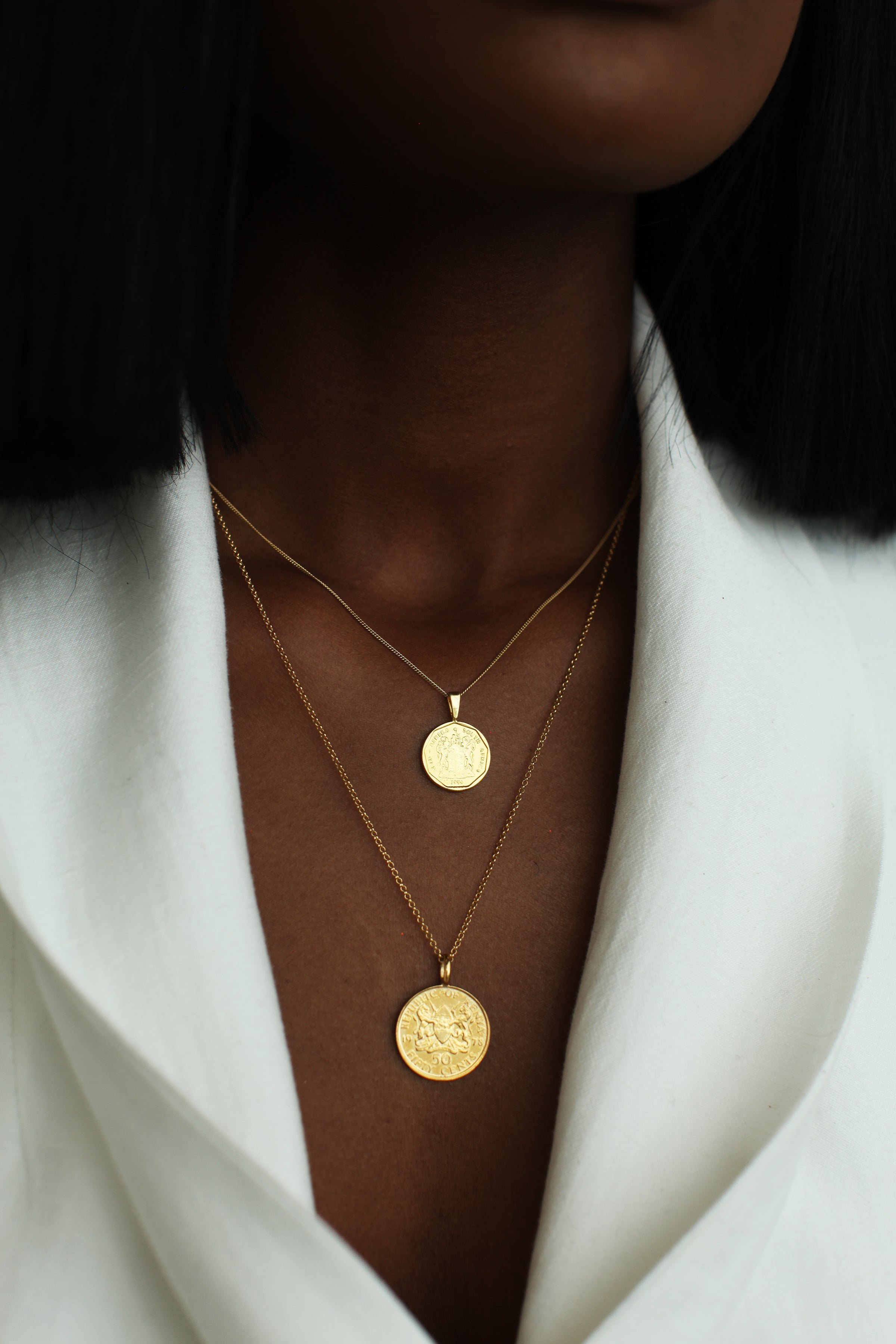 Omi Woods THE DOUBLE Up Coin Necklace Stack I