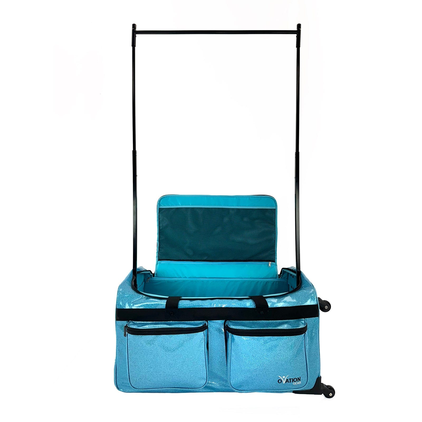 DanceSupplies.com Ovation Gear Sparkle Blue 4-Wheel Performance Bag - Large