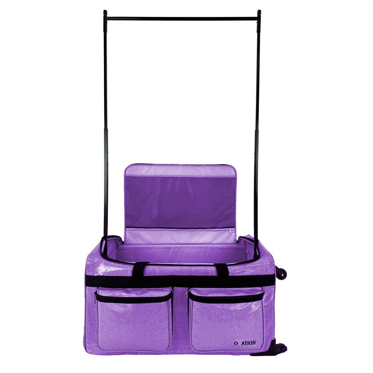 DanceSupplies.com Ovation Gear Sparkle Purple 4-Wheel Performance Bag - Medium