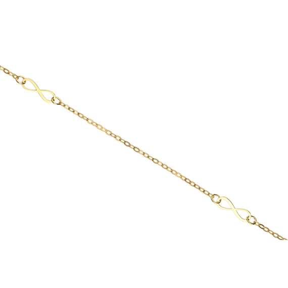 Oroafrica 9k Gold 5 Station Infinity Necklace (1.75mm)