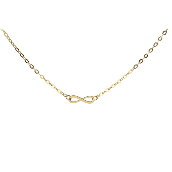 Oroafrica 9k Gold Single Infinity Necklace (1.75mm)