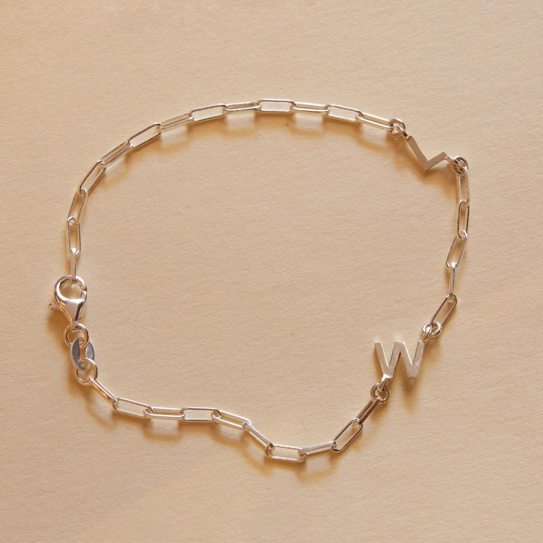 Famke Jewellery Paperclip Initial Bracelet