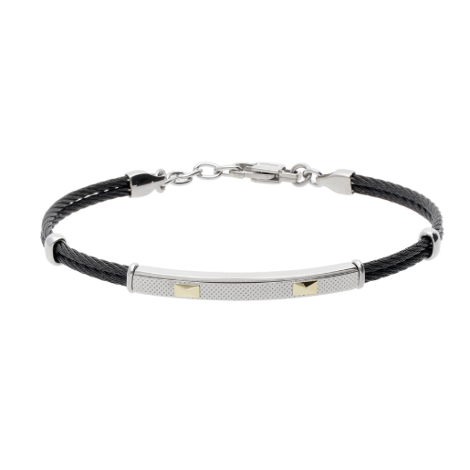 Stainless Steel & 18k Gold Bracelet
