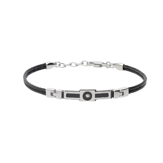 Stainless Steel & Wind Rose Bracelet