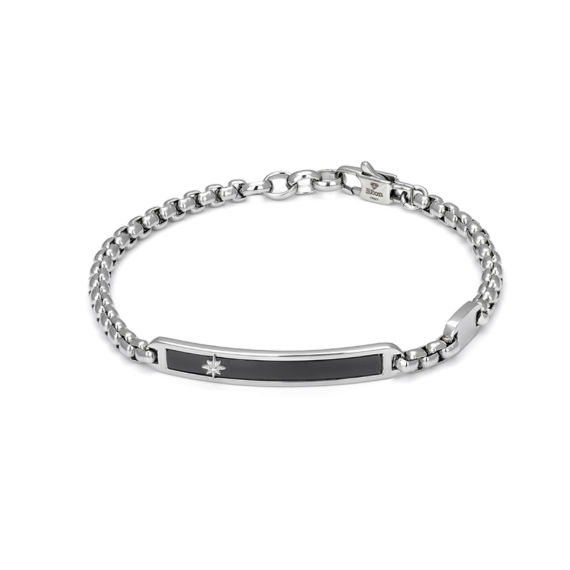 Stainless Steel Chain Bracelet with Black PVD Plate