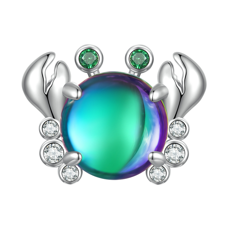 Silver Wholesalers Sterling Silver CZ Crab Charm