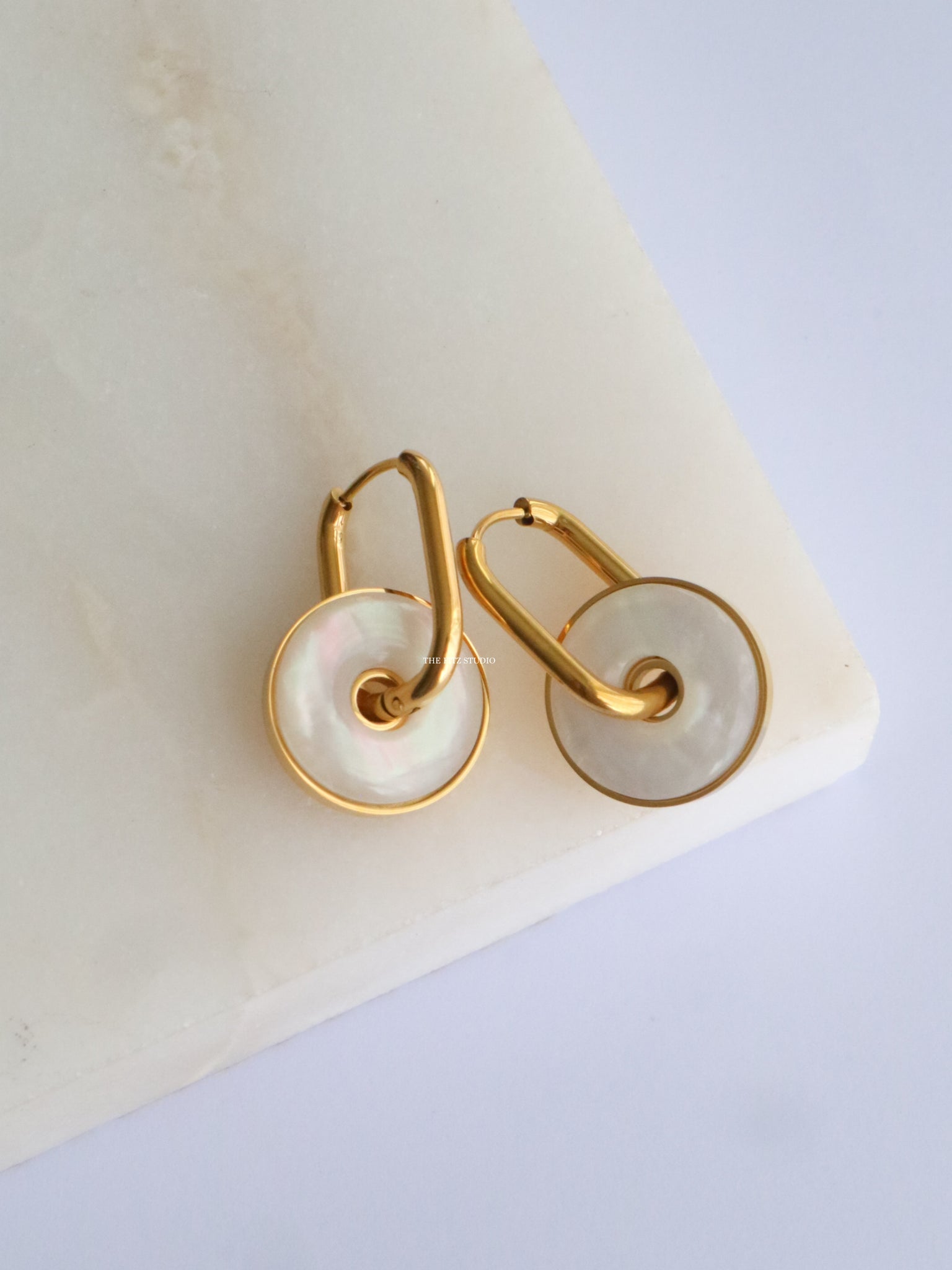 The Fitz Studio True Love Shell Drop Earrings - Waterproof