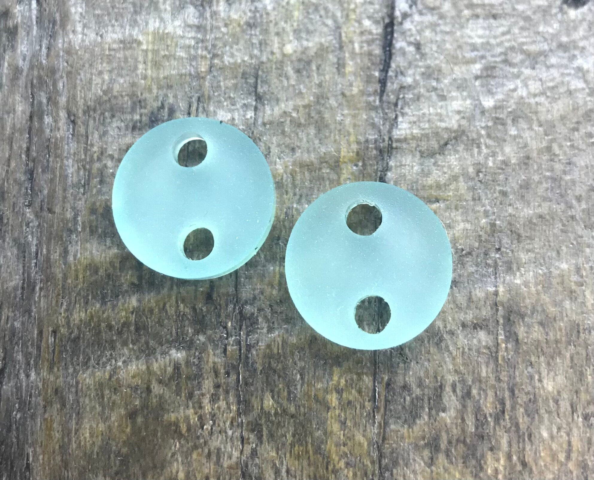 Whole Bead Store Small Frosted Sea Acrylic Earring Pair or Button Pair