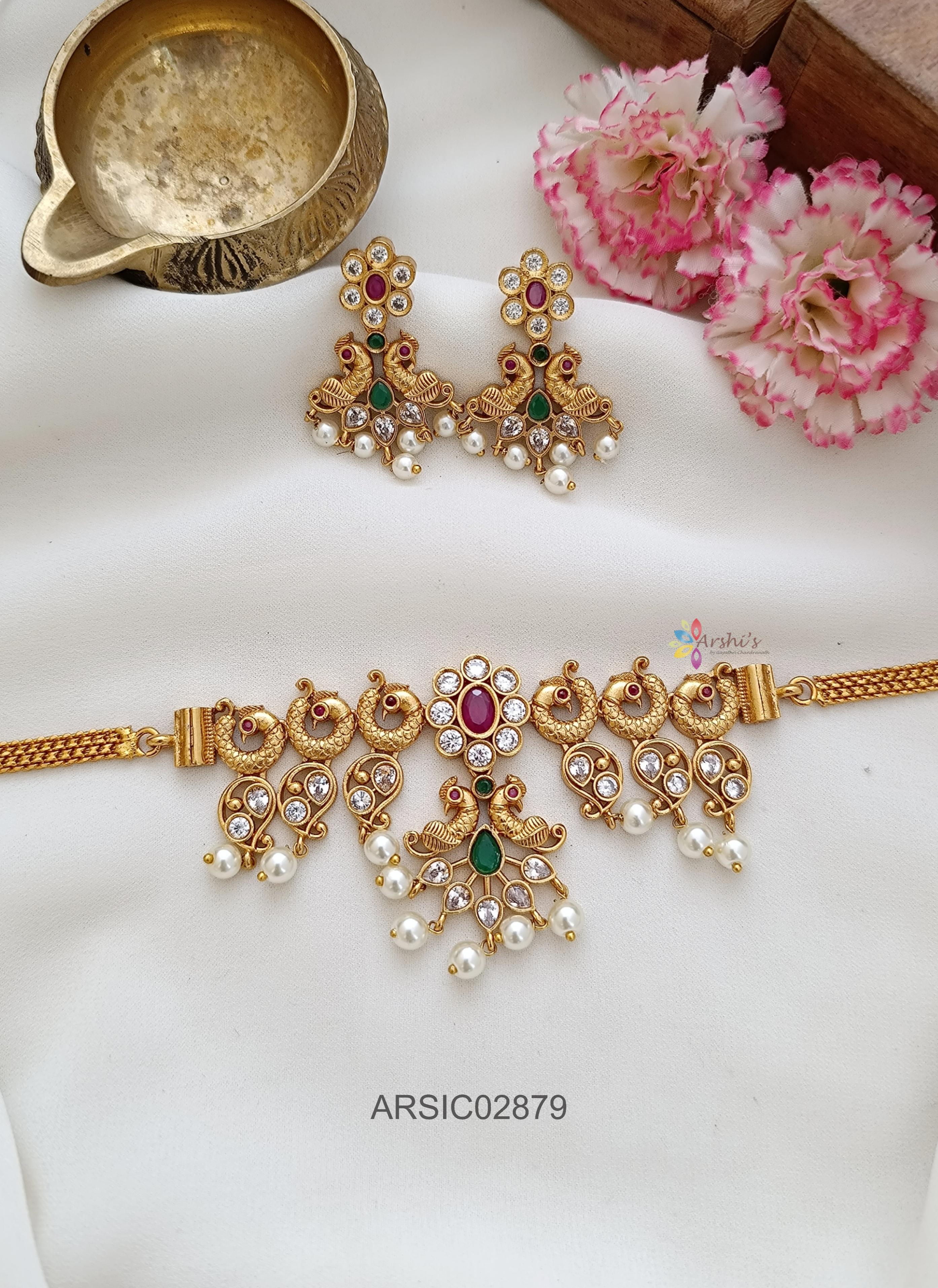Arshi's Peacock Pearl Choker