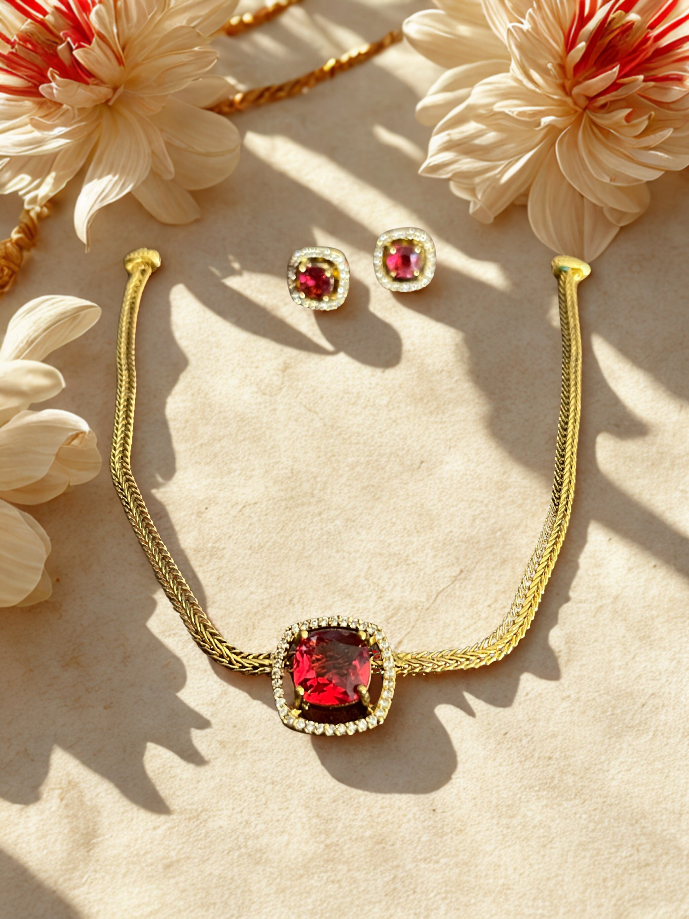 Varsha Designers Deep Ruby Choker