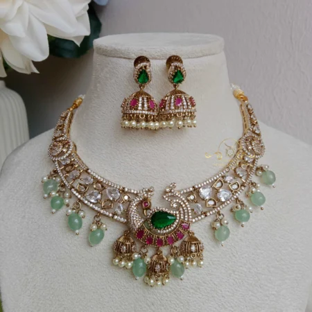The Sparkles Studio Mesmerising Peacock Victorian Hasli Neckset